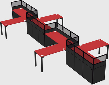L-shape cubicles