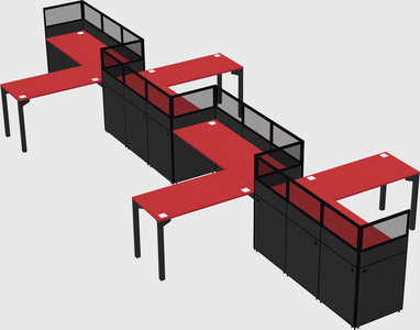 L-shape cubicles
