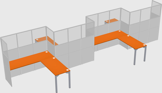L-shape cubicles