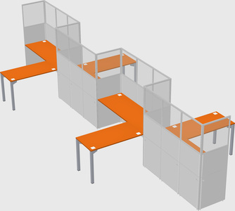 L-shape cubicles