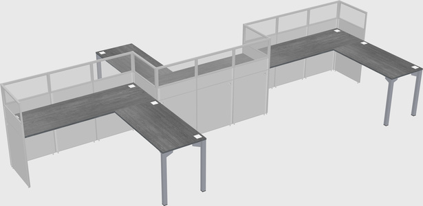 L-shape cubicles