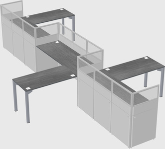L-shape cubicles
