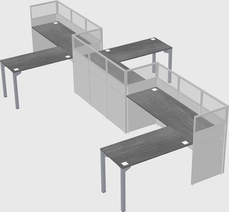 L-shape cubicles
