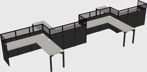 L-shape cubicles