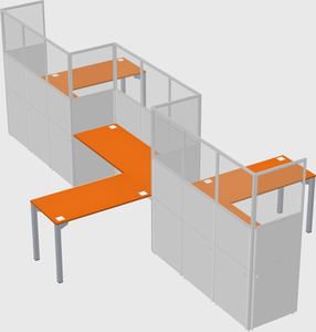 L-shape cubicles