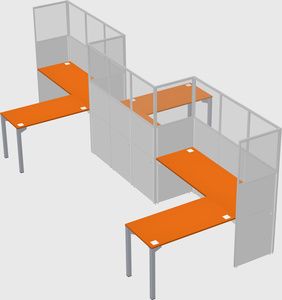 L-shape cubicles