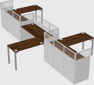 L-shape cubicles