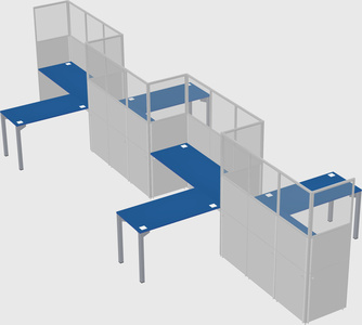 L-shape cubicles