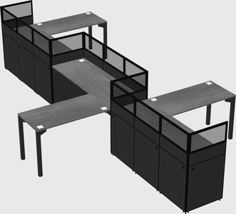 L-shape cubicles