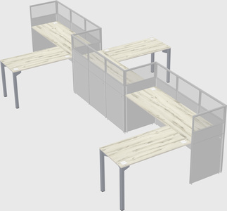 L-shape cubicles