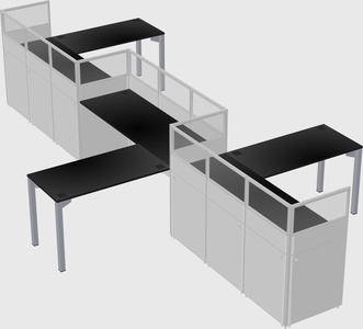 L-shape cubicles