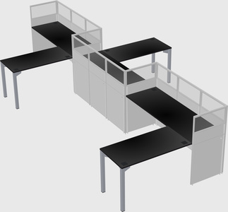 L-shape cubicles