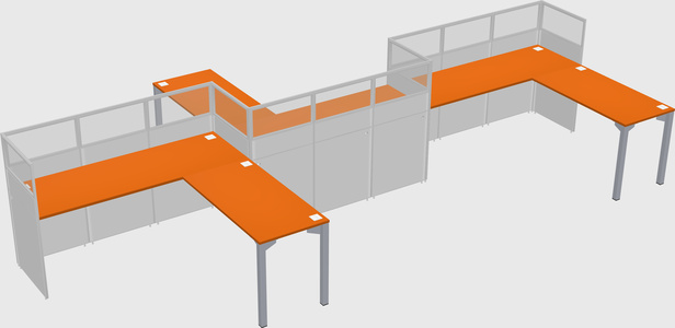 L-shape cubicles