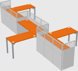 L-shape cubicles