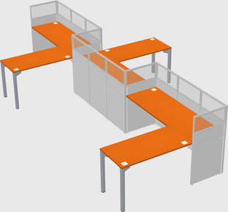 L-shape cubicles