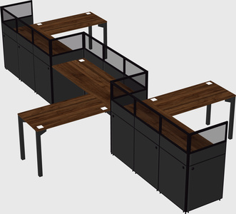 L-shape cubicles
