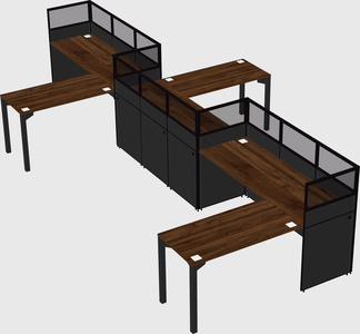L-shape cubicles