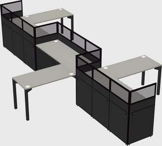 L-shape cubicles