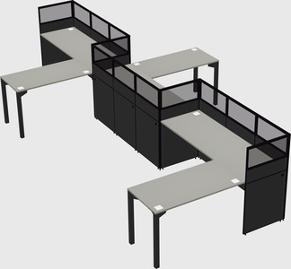 L-shape cubicles