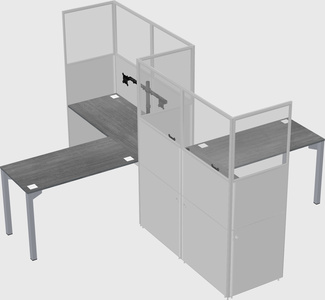 L-shape cubicles