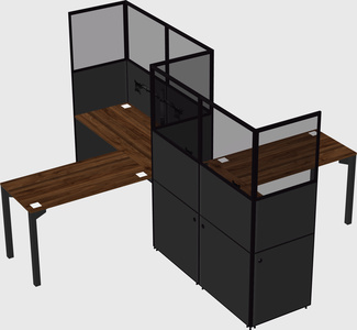 L-shape cubicles