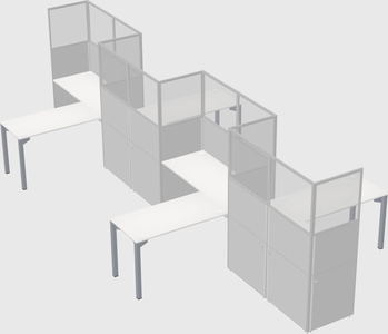 L-shape cubicles
