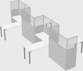 L-shape cubicles