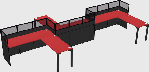 L-shape cubicles
