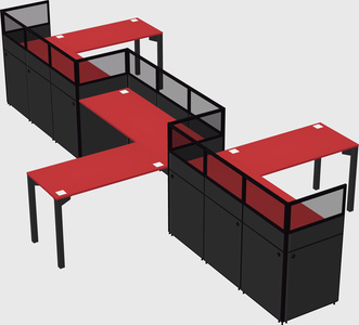 L-shape cubicles