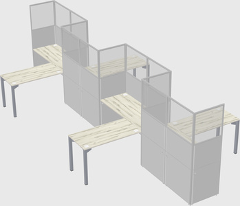 L-shape cubicles