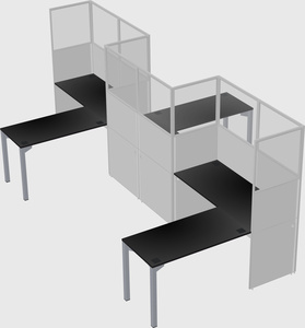 L-shape cubicles