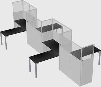L-shape cubicles