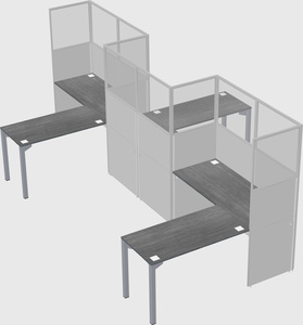 L-shape cubicles