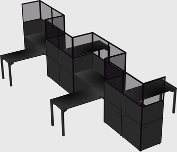 L-shape cubicles