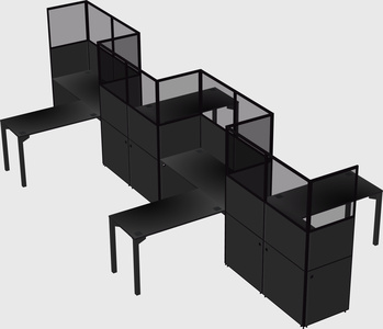 L-shape cubicles