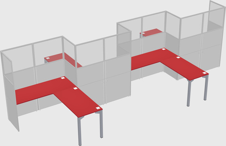 L-shape cubicles