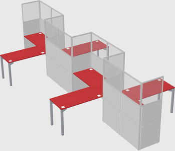 L-shape cubicles