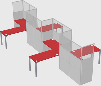 L-shape cubicles