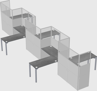 L-shape cubicles