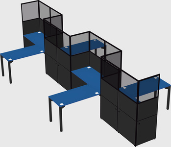 L-shape cubicles