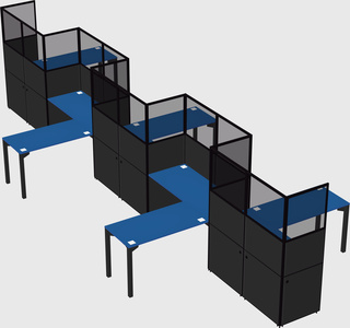 L-shape cubicles