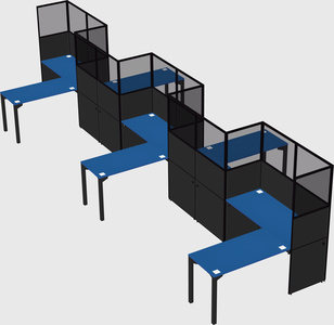 L-shape cubicles
