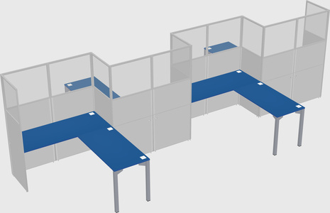 L-shape cubicles