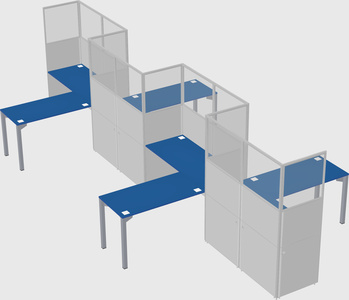 L-shape cubicles