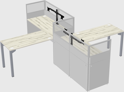 L-shape cubicles