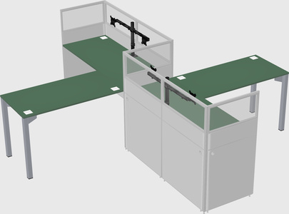 L-shape cubicles