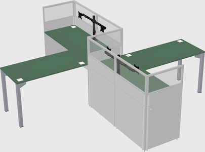 L-shape cubicles