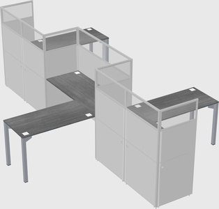 L-shape cubicles