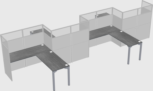 L-shape cubicles