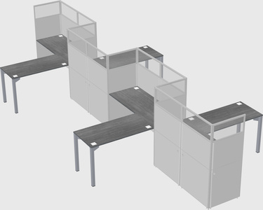 L-shape cubicles